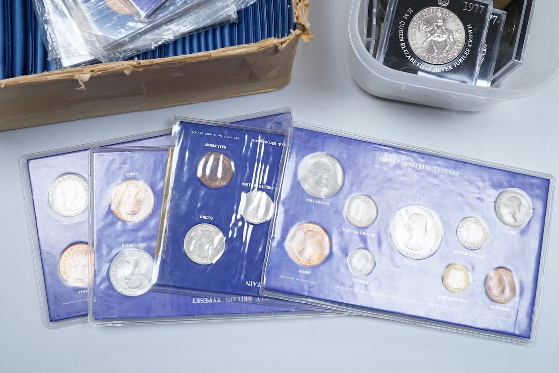 A group of modern commemorative crowns and decimal packs